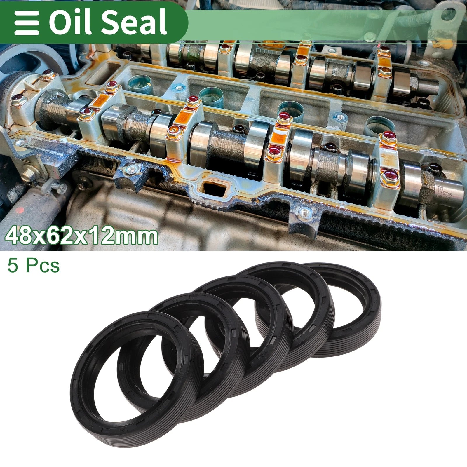 Set of 5 Oil Seals NBR Rubber 48x62x12mm for Various Models 