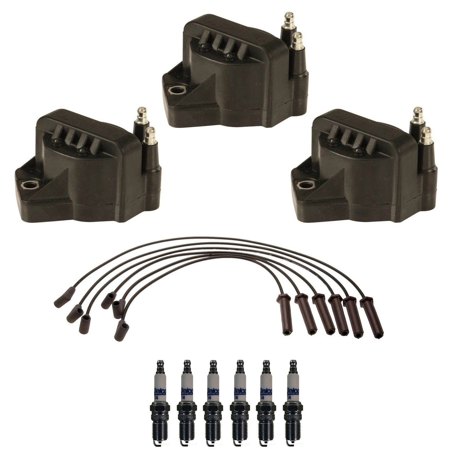 Set of 3 Ignition Coils & 6 Spark Plugs for Chevy Monte Carlo Impala (2000–2005)