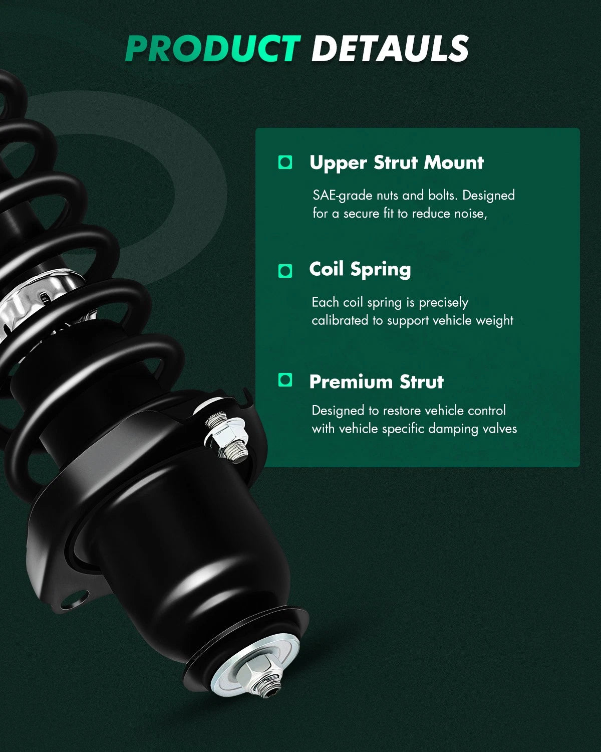 Complete Strut and Shock Set for Toyota Corolla (2014–2019)