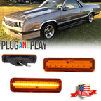 2X Amber Lens LED Front Bumper Side Marker Light for El Camino & Caballero (1982–1987)