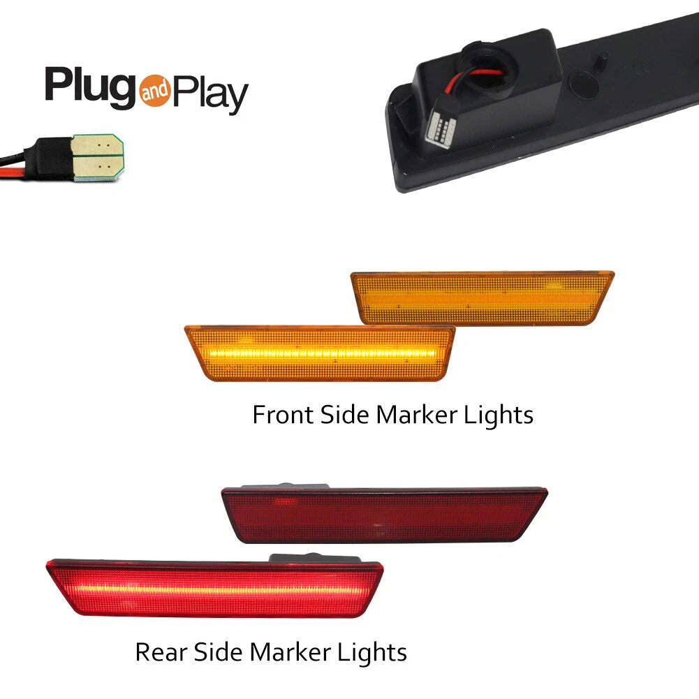 Set of 4 LED Side Marker Light Lamps for Dodge Challenger (2008–2014)