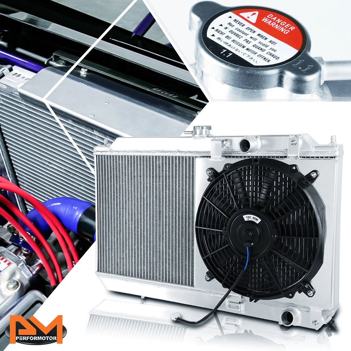 2-Row Aluminum Radiator with Fan Shroud for Acura Integra (1990–1993)