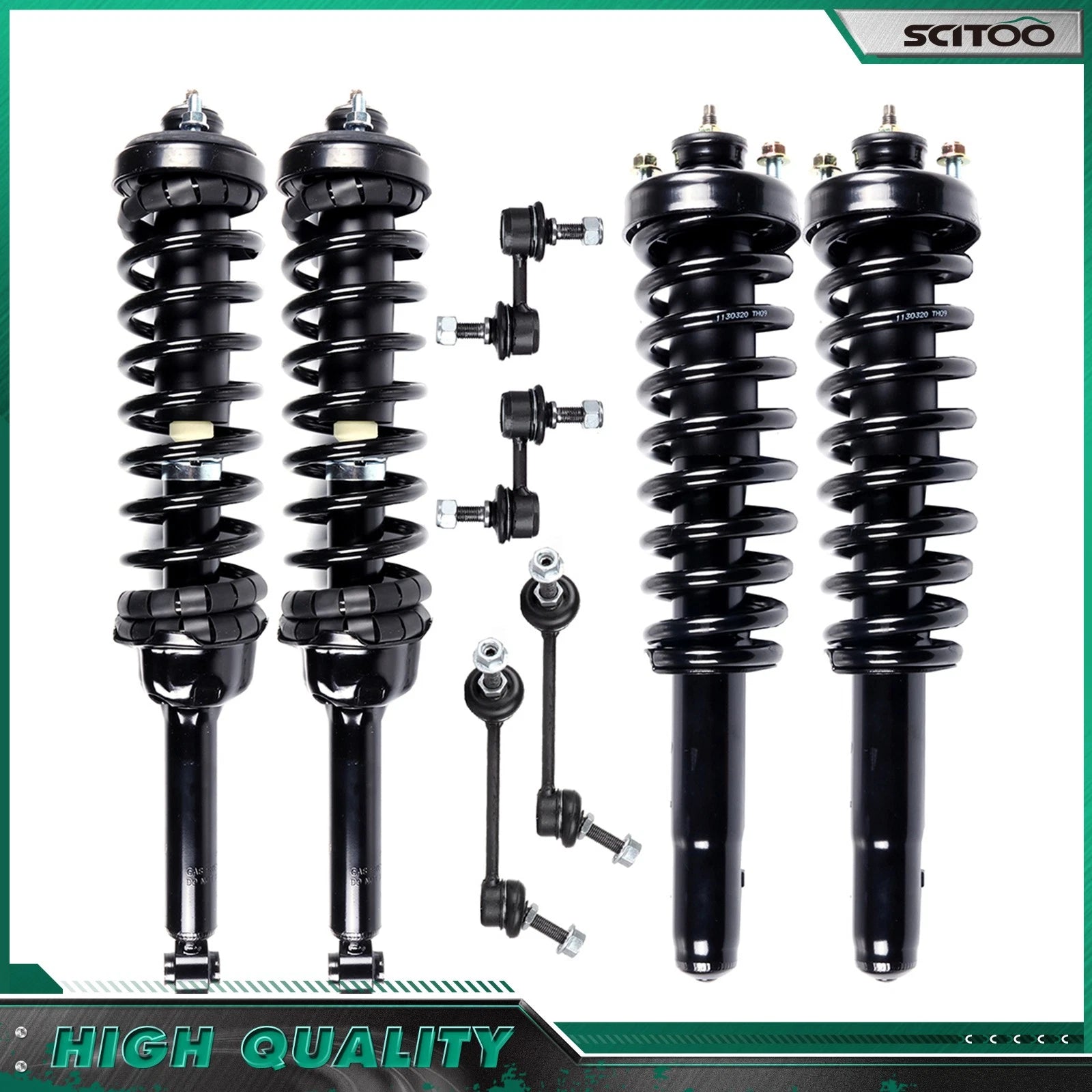 8pc Strut & Coil Spring Set w/ Sway Bar End Links for Honda CR-V (1997–2001)