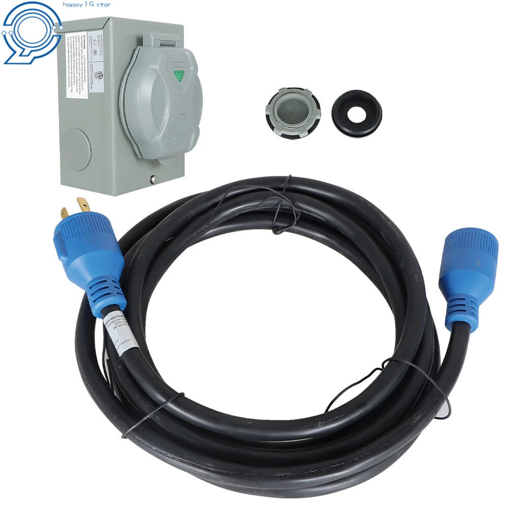 30 Amp Generator Power Inlet Box for NEMA L14-30P/L14-30R (15FT)