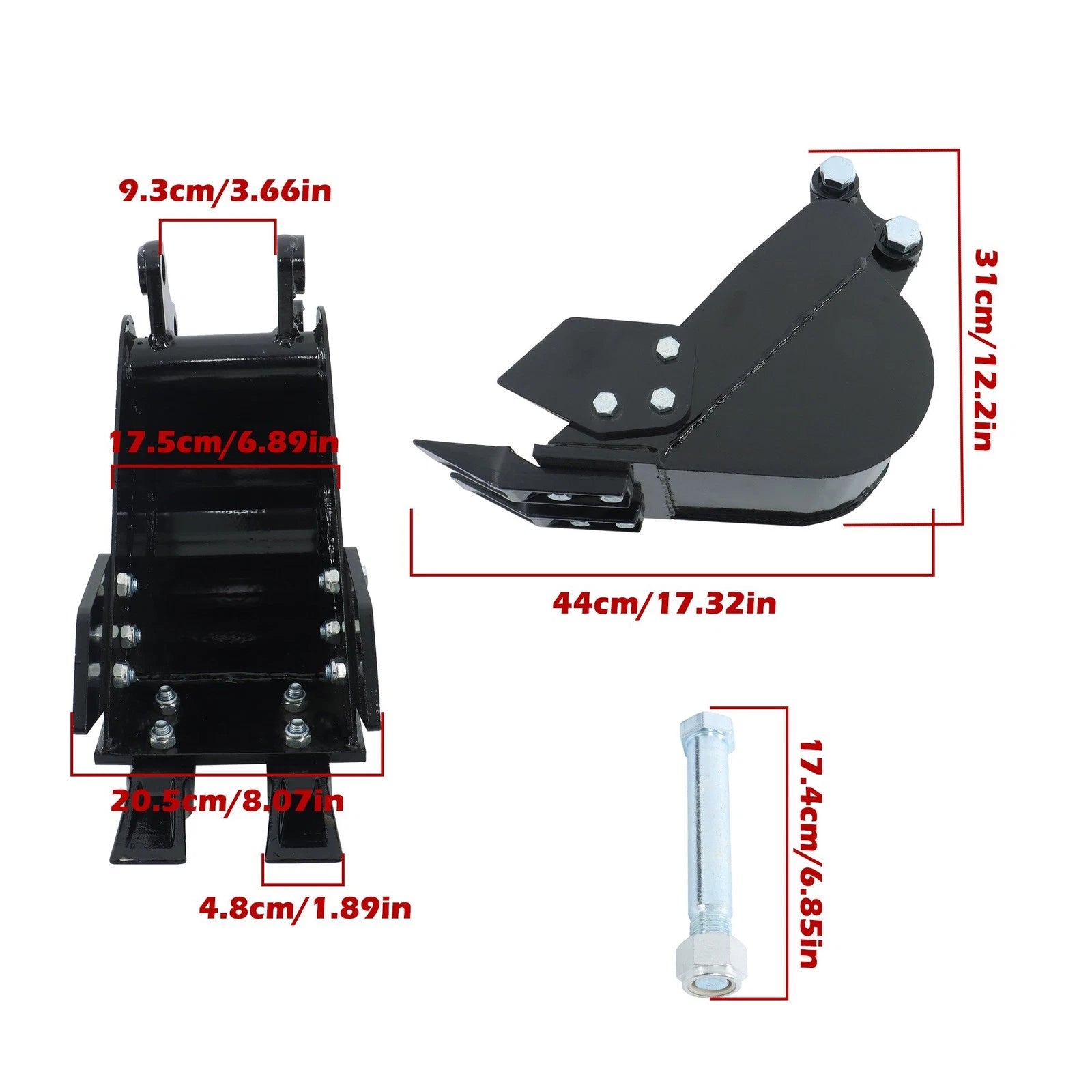 200mm Narrow Bucket Attachment for Mini Excavators