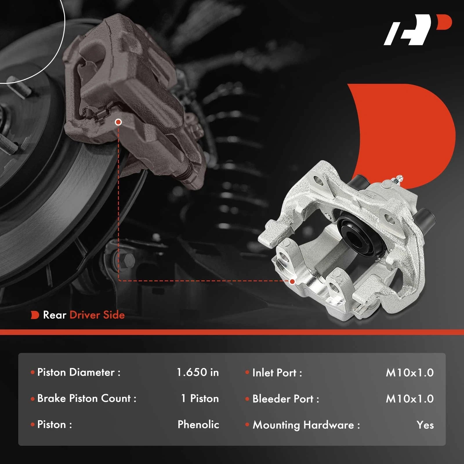 Rear Left Brake Caliper with Bracket for Mercedes-Benz E320 E350 (2003-2009)