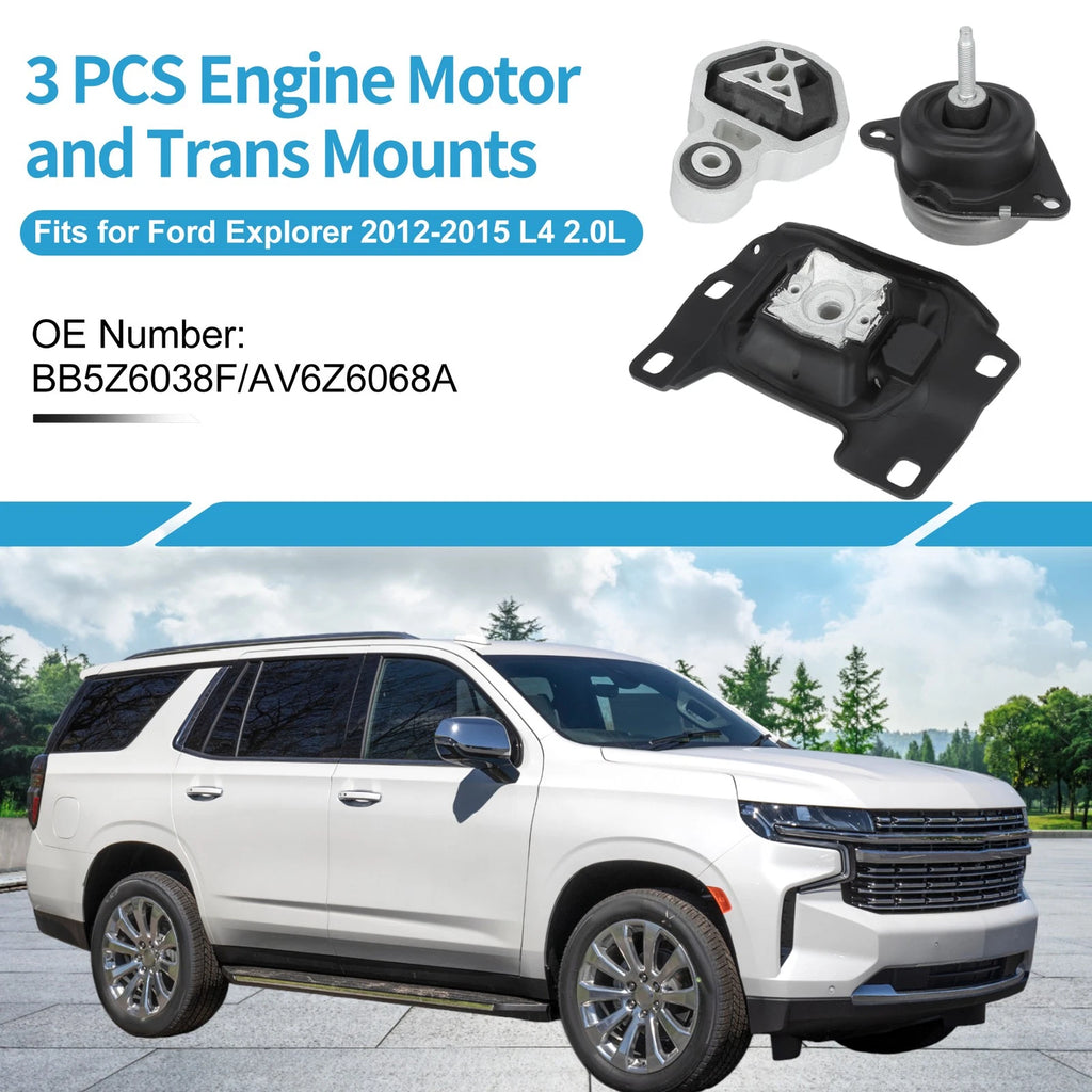 Engine Motor Trans Mount Set for Ford Explorer 2.0L 2.3L (2012–2019)