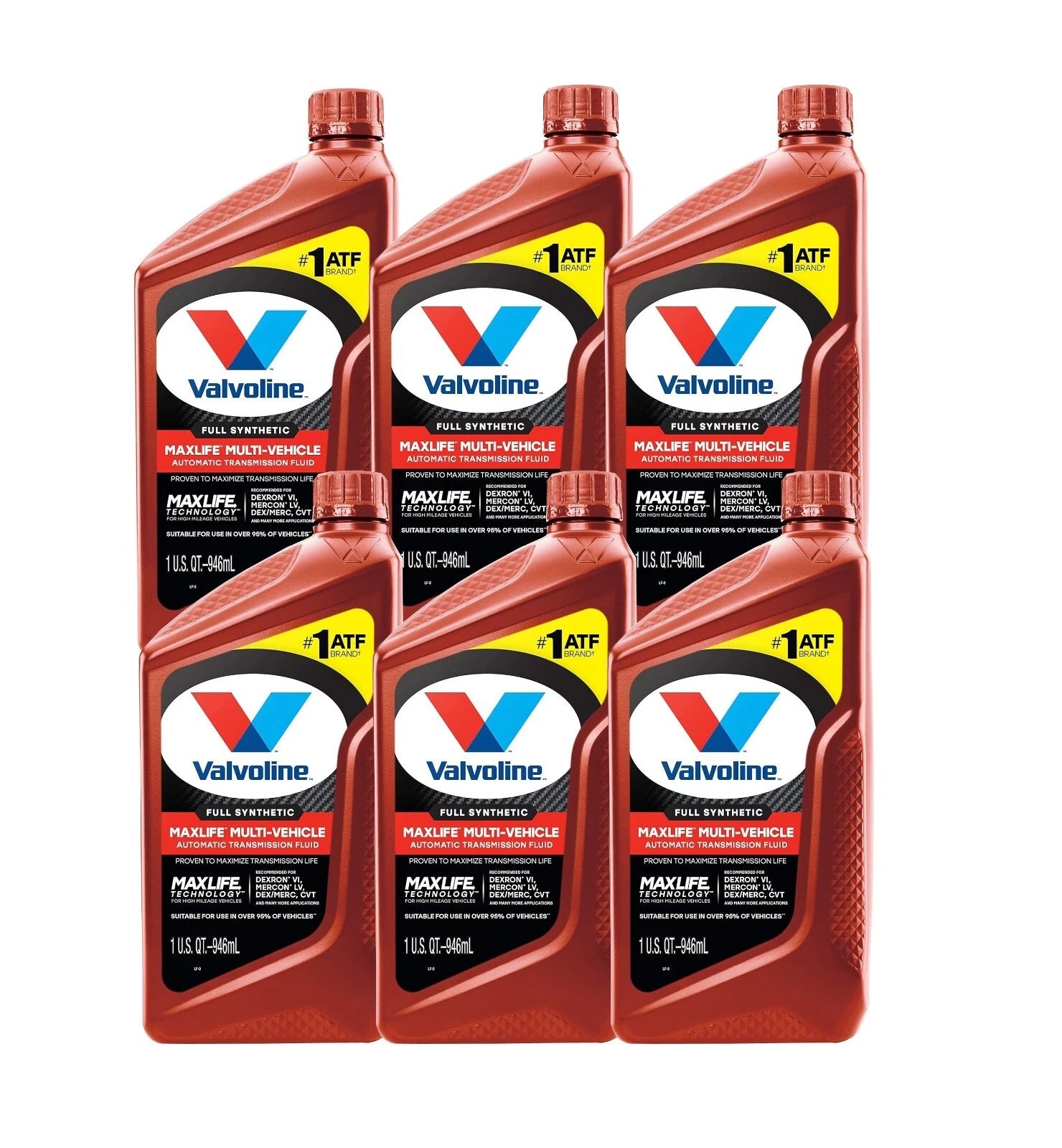 6 Quarts MaxLife Multi-Vehicle Full Synthetic Transmission Fluid (Set of 6)