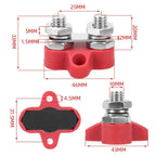 Dual M10 Stud Terminal Block for RV Marine (Stainless Steel Brass)