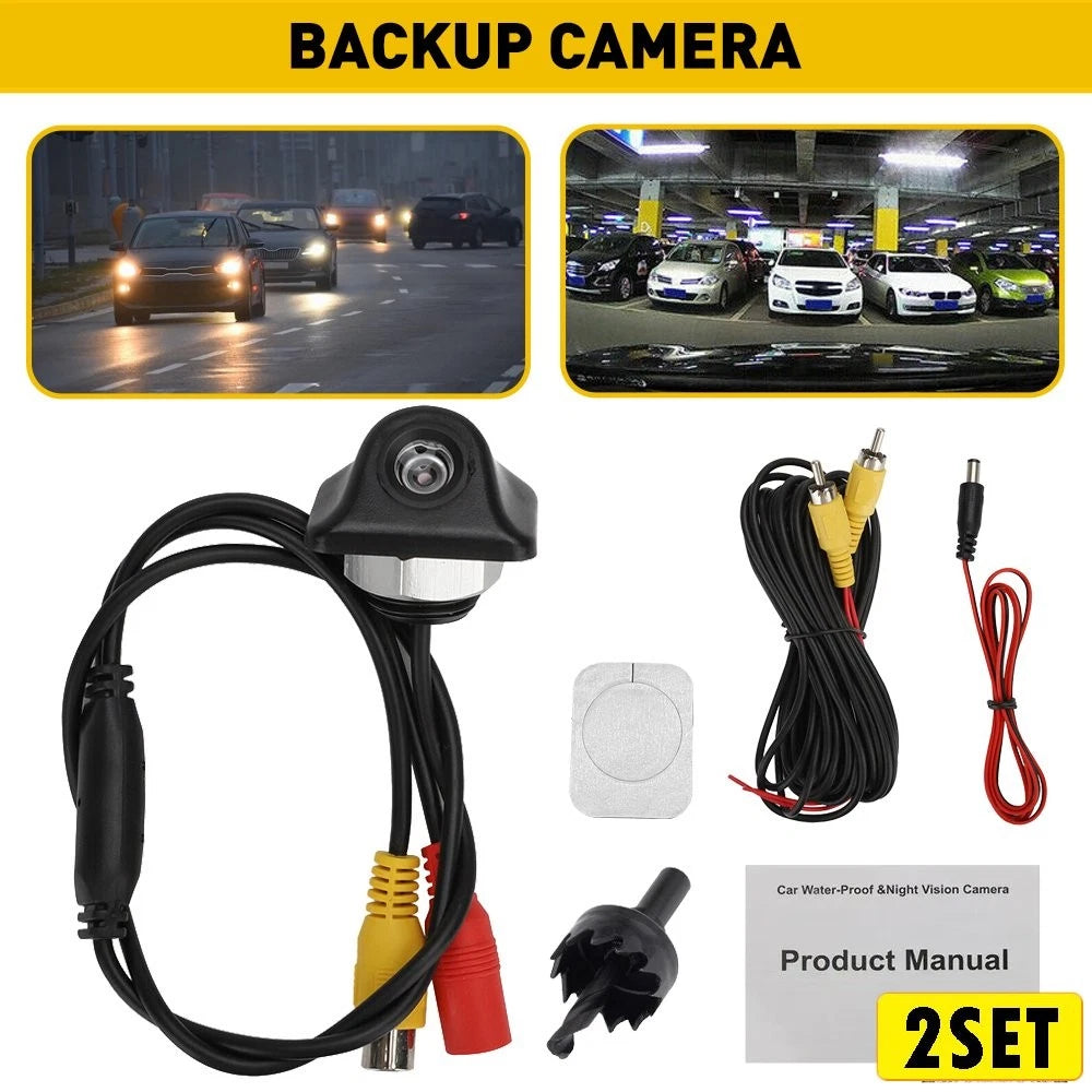 2X Rear View Reverse Camera for Car (HD, Night Vision, Waterproof)