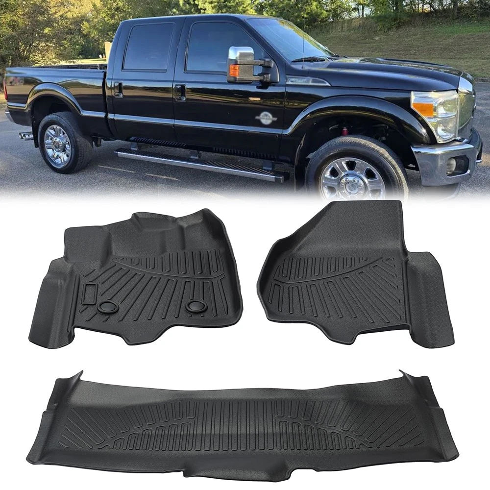 3D TPE Floor Mats Liners for Ford F-250 F-350 F-450 Super Duty (2012–2016)