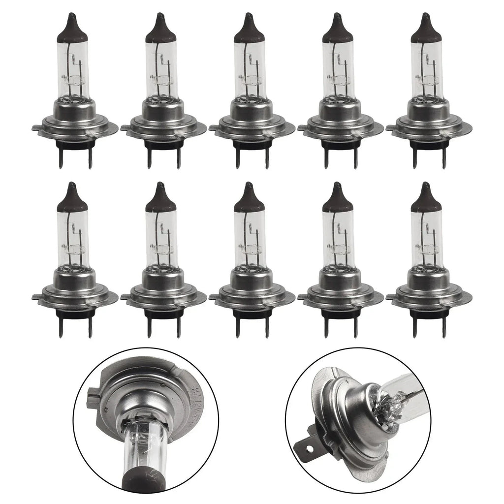 H7 Bulbs 10pcs 12V 55W Halogen Car Headlights Easy to Use