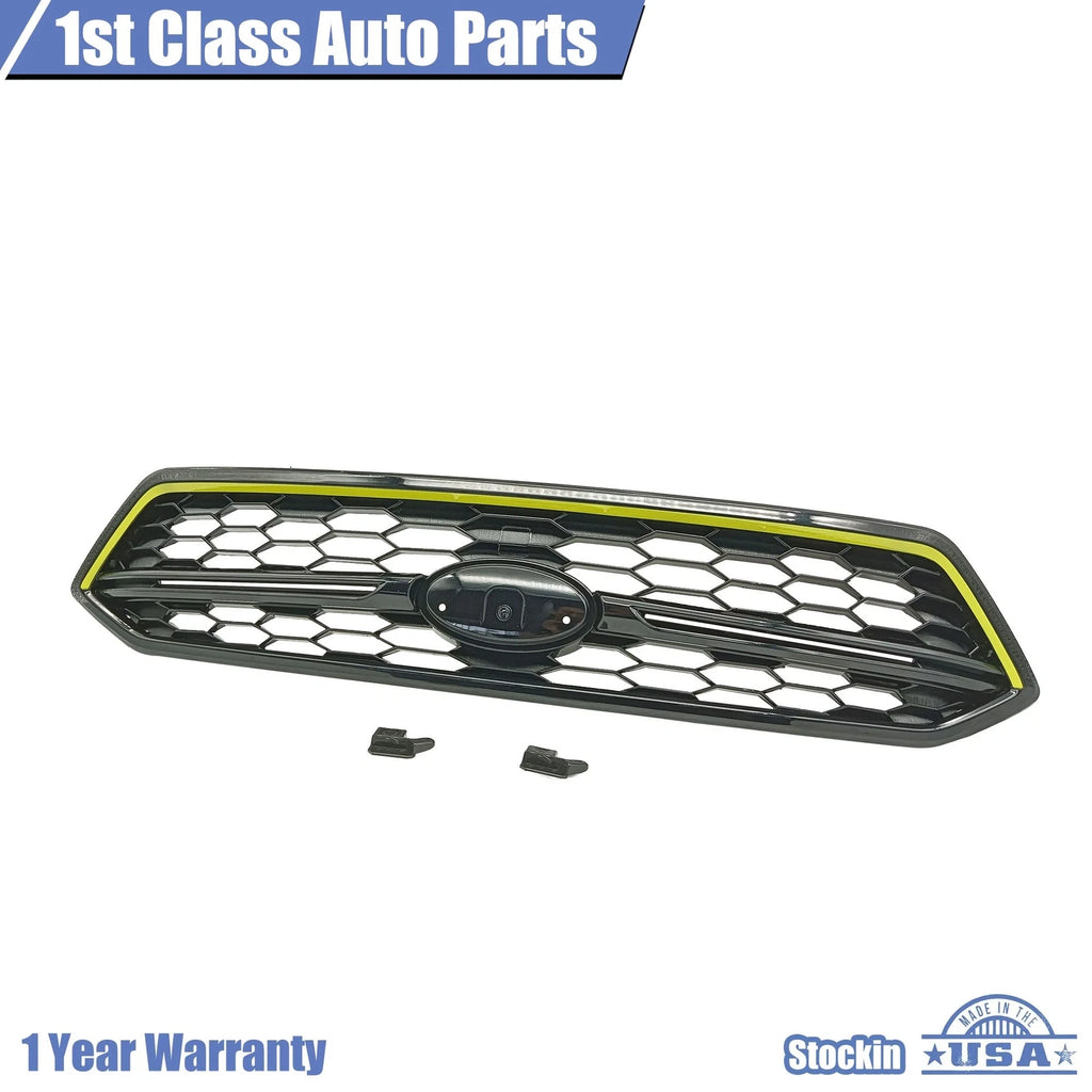Front Upper Grille for Subaru WRX (2018-2021) with Fluorescent Yellow Trim