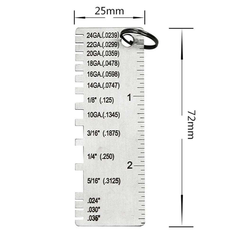 Thickness Gauge for Welding and Construction Sites (Portable, Stainless Steel)