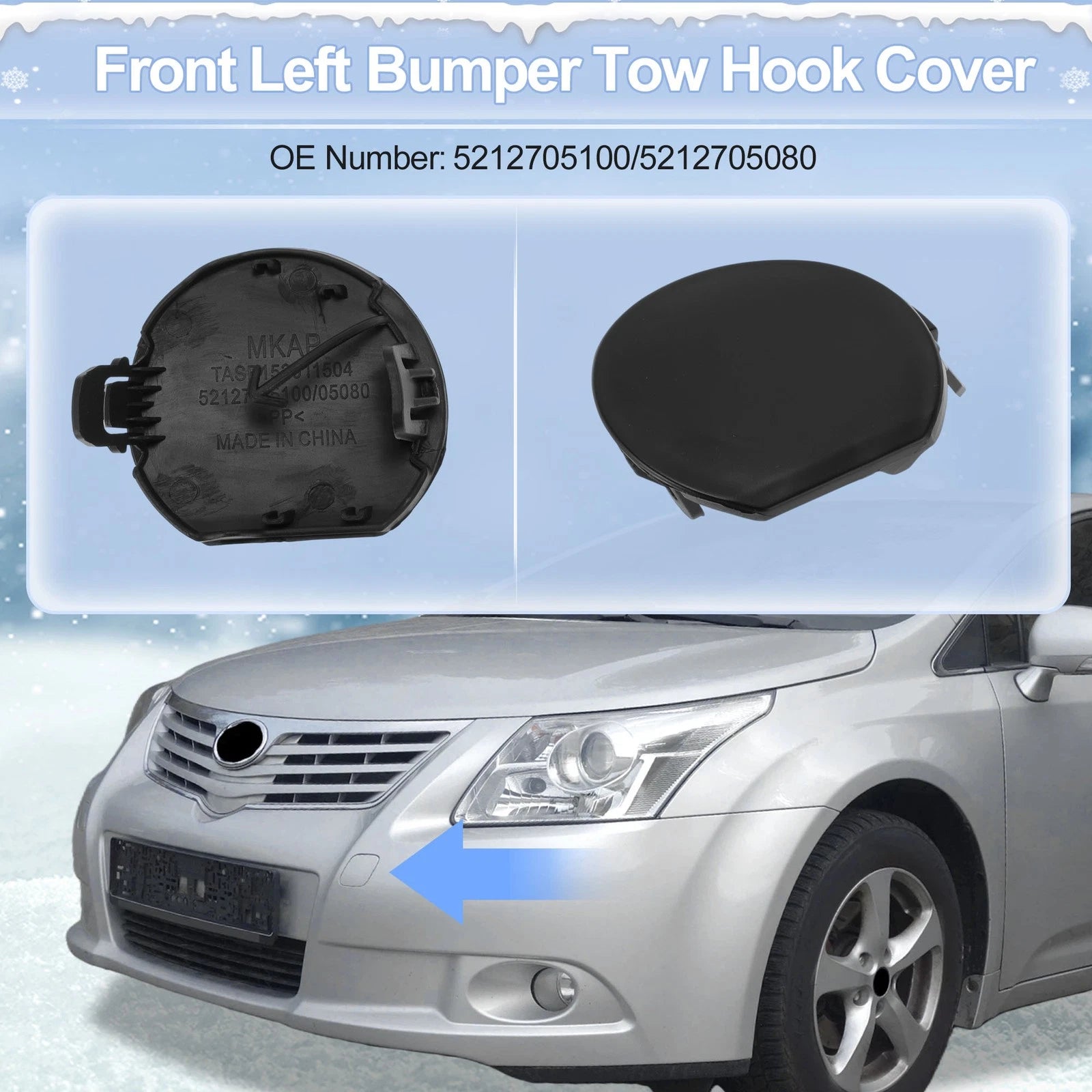 Tow Hook Cover Cap for Toyota Auris (2013–2015) No. 5212702919