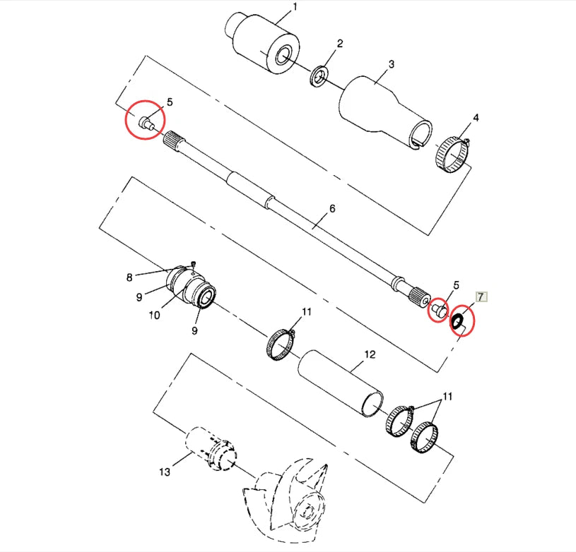 Driveshaft Bumper & O-Ring Kit for Polaris SL SLT SLH Virage TXI 750 (1994–2004)