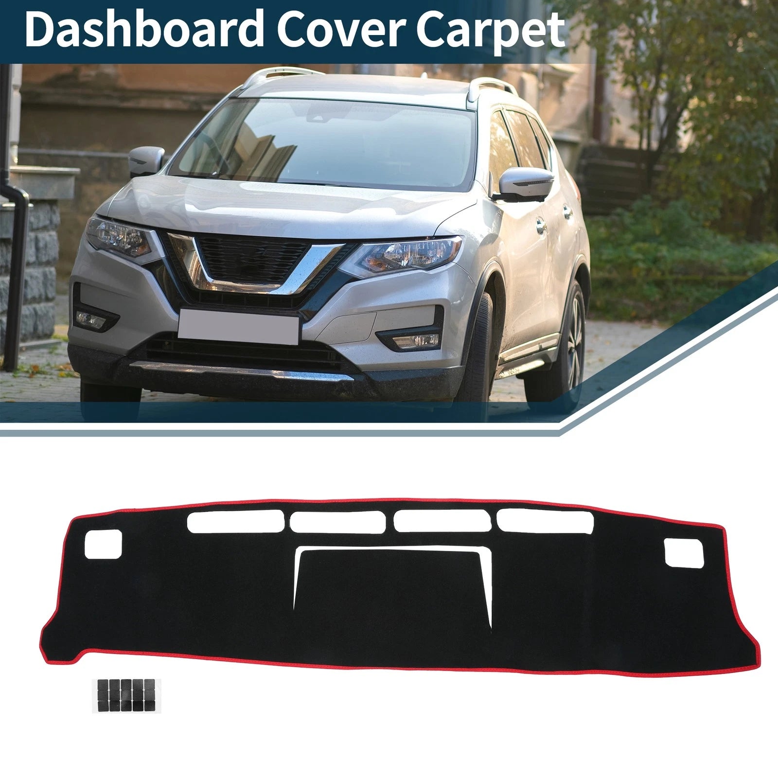 Dashboard Dash Cover Mat for Nissan NV350 Caravan E26 (2012–2024) Black Red
