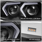 Set of 2 LED Swoosh-Projector Switchback Headlights for BMW 328i 335i (2007–2012)