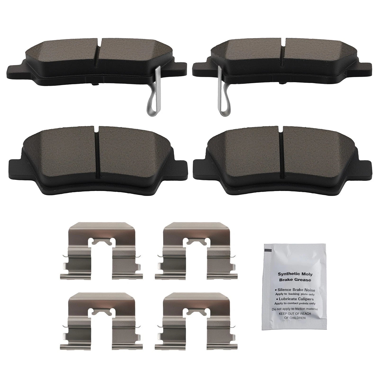 Set of 4 Rear Ceramic Brake Pads for Kia Forte5/Optima (2014–2018) D1544