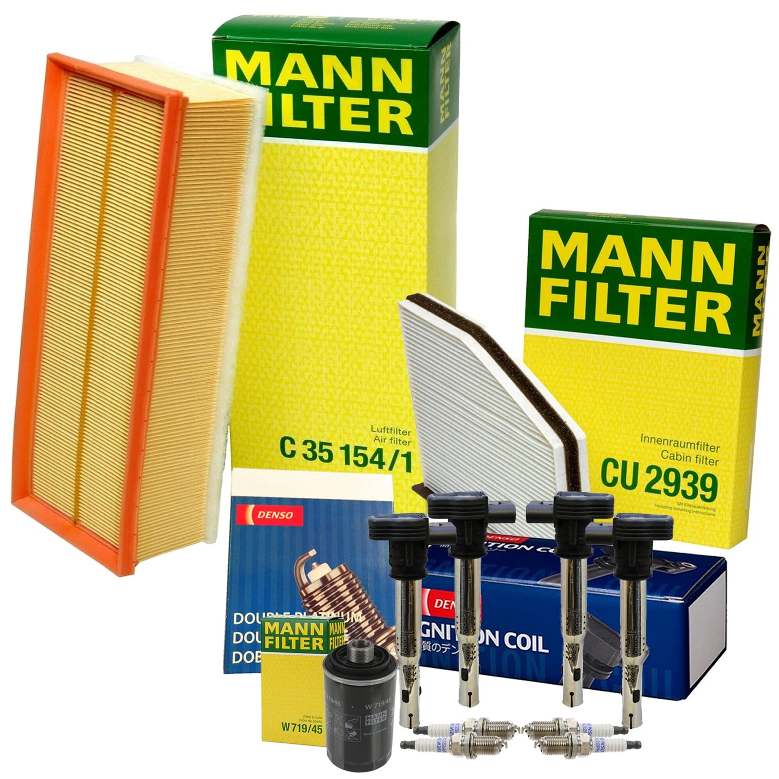 Set of 4 Double Platinum Spark Plugs for Audi Turbo