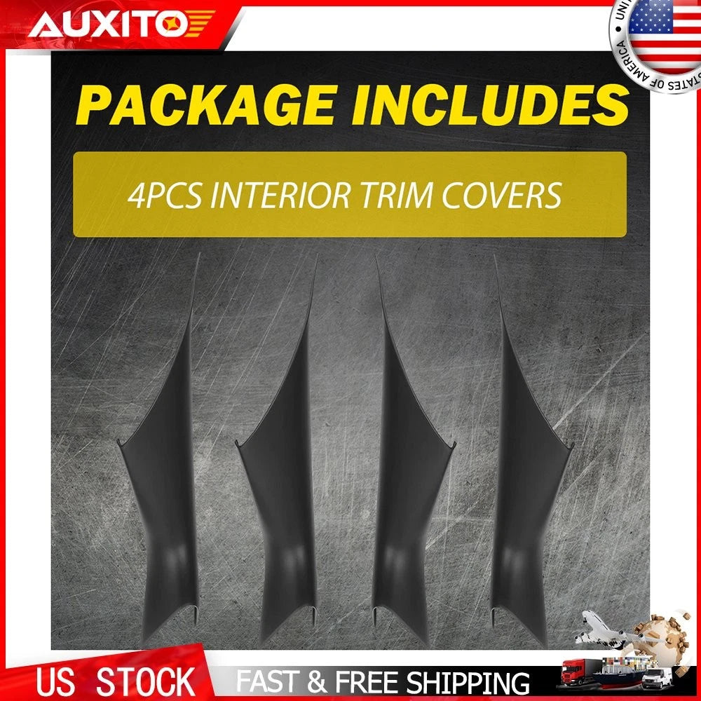 2X Black Inner Door Handle Pull Trim Panel Cover for BMW 5 Series (G30 G31 G38)