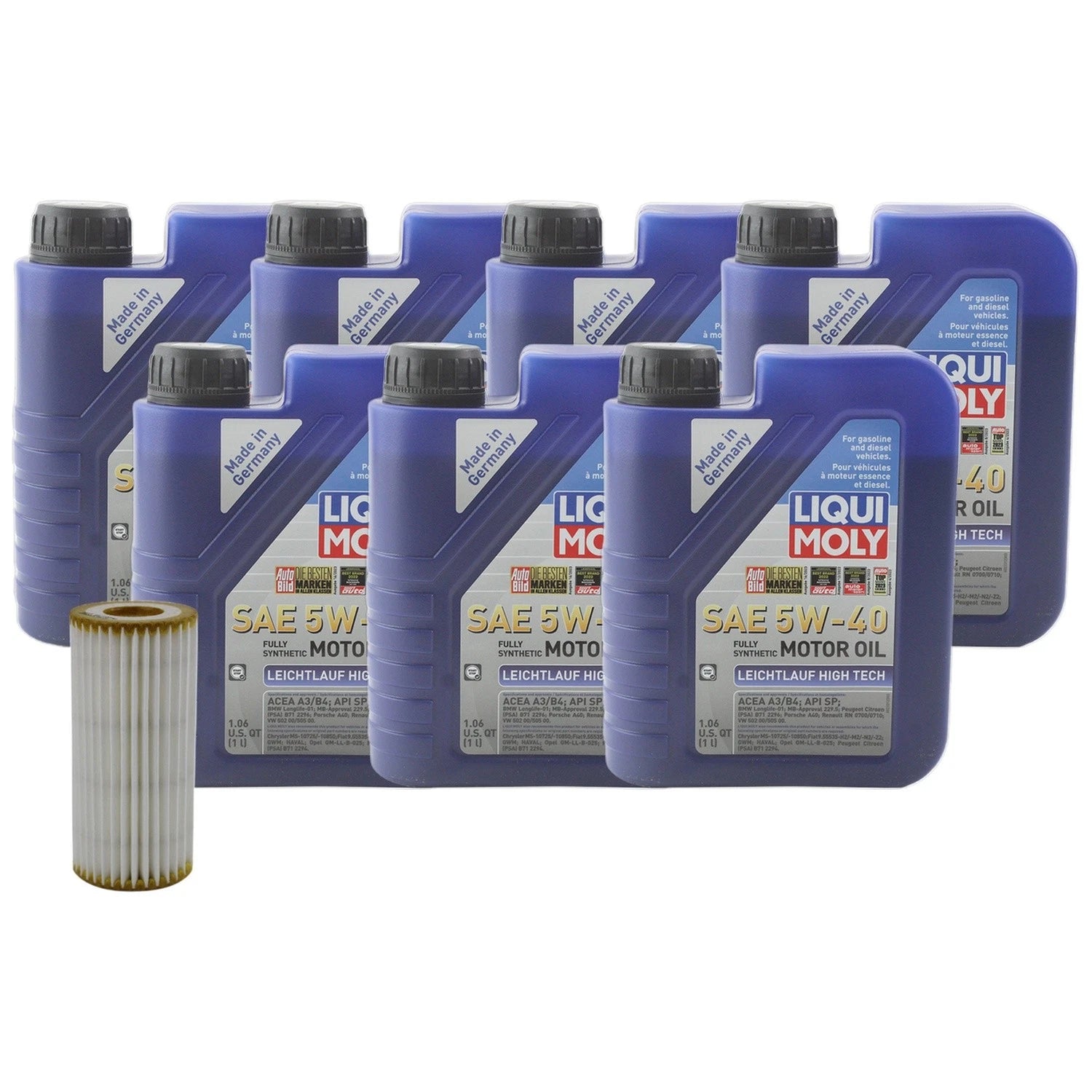 Engine Oil Change Kit 7L Liqui Moly 5W40 for Audi A6 Quattro