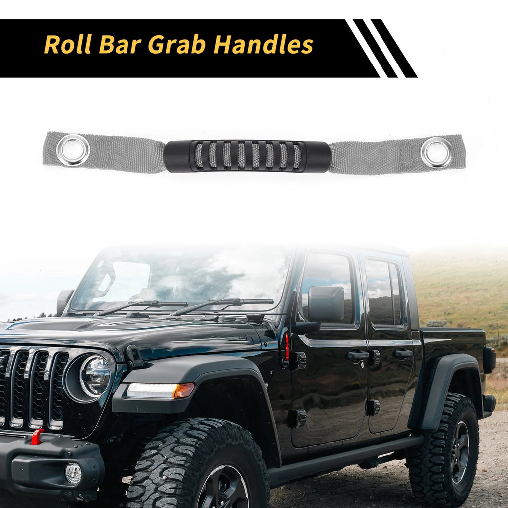 2X Roll Bar Grab Handles for Jeep Wrangler (2007–2018) - Gray