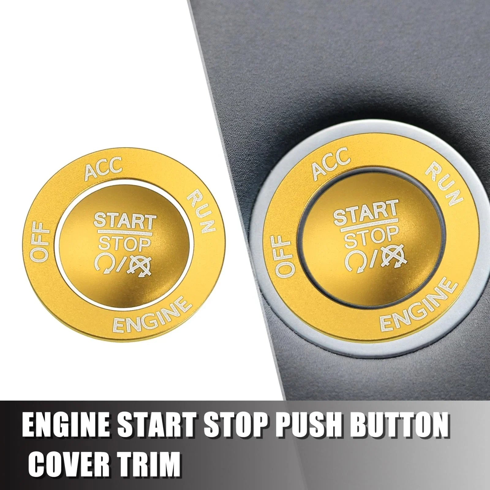 Engine Start Stop Button Cover Trim Kit for Dodge Charger Challenger (2015-2023)