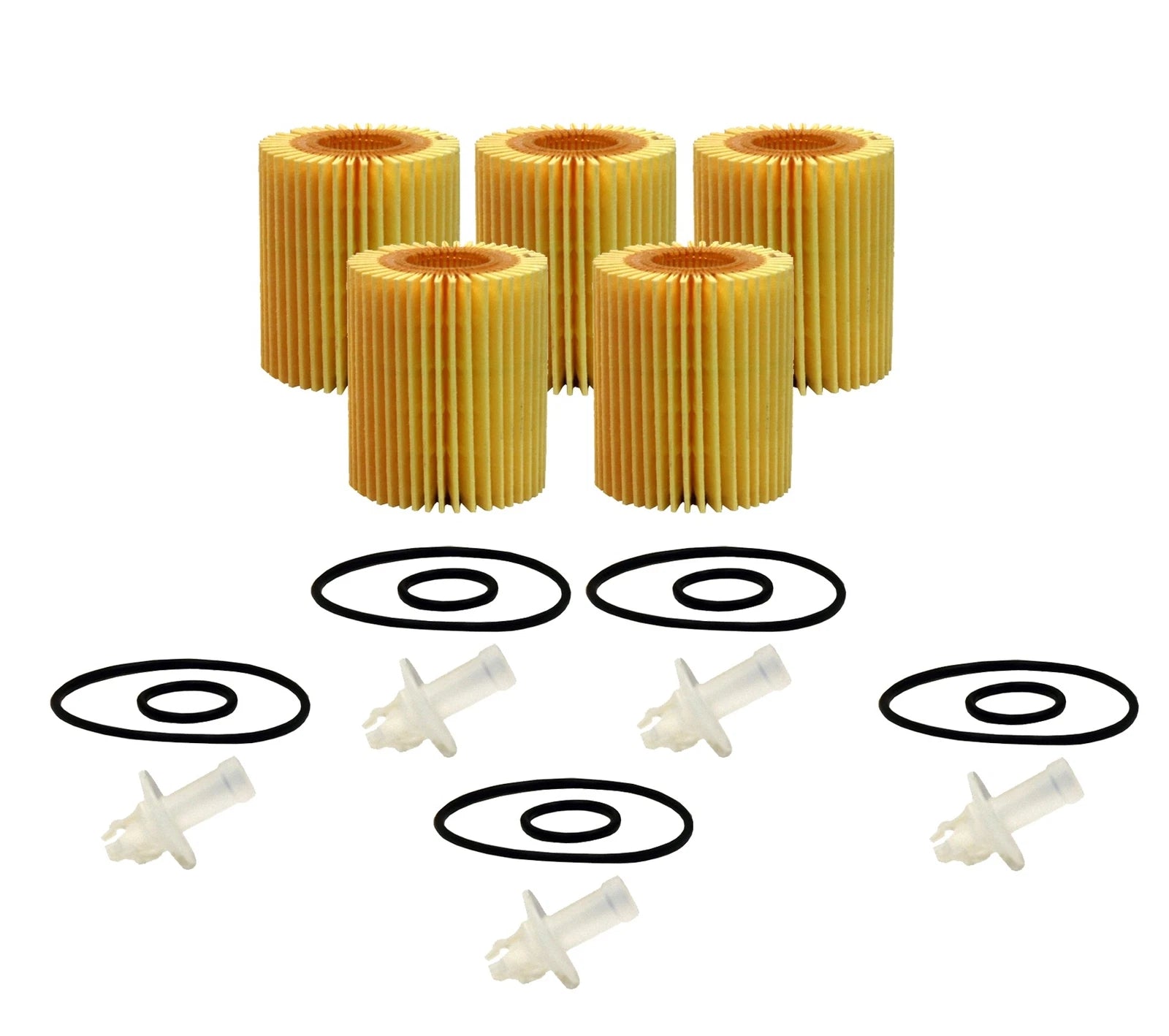 Set of 5 Engine Oil Filters for Lexus Toyota (Wix)