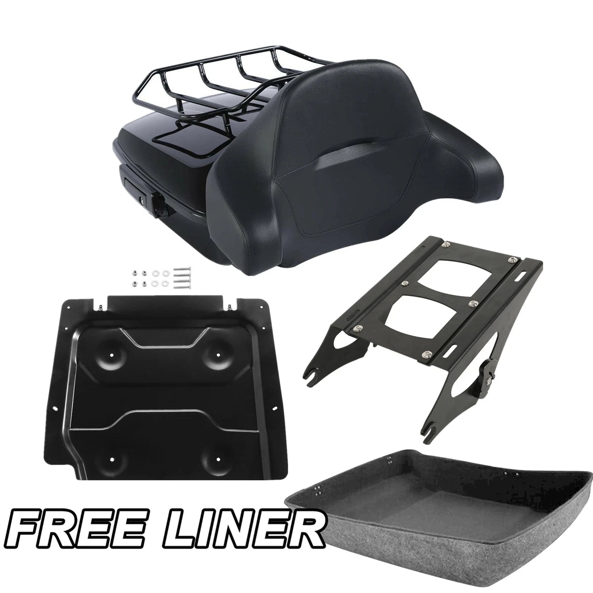 Chopped Trunk Pad Rack Base Plate for Harley Touring Road Glide (2014–2023)