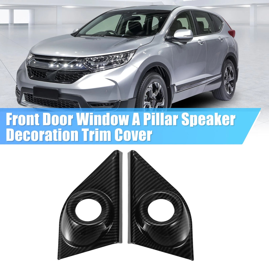 Carbon Fiber Pattern Front Door Window A Pillar Speaker Covers for Honda CR-V 