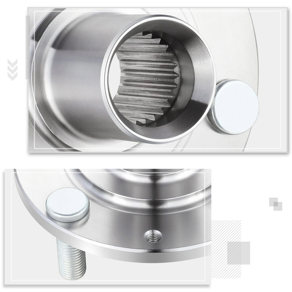 Set of 2 Wheel Hubs with Studs for Honda Civic Del Sol (1992–2000)