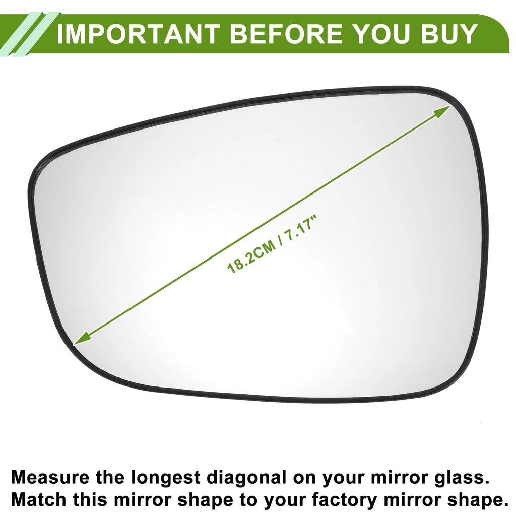 Left Side Mirror Glass Replacement for Hyundai Accent (2011–2017)