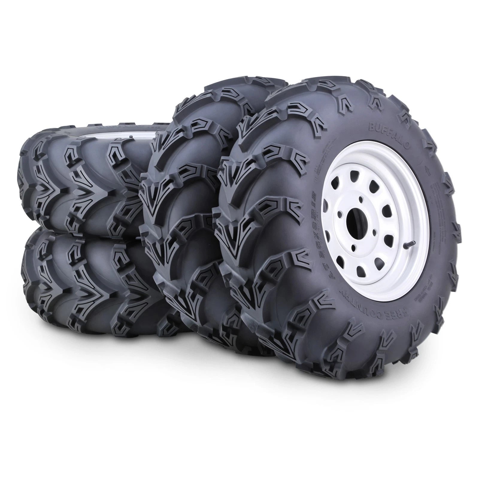 Set of 4 ATV Tires 25X8R12 25X10R12 for Buffalo