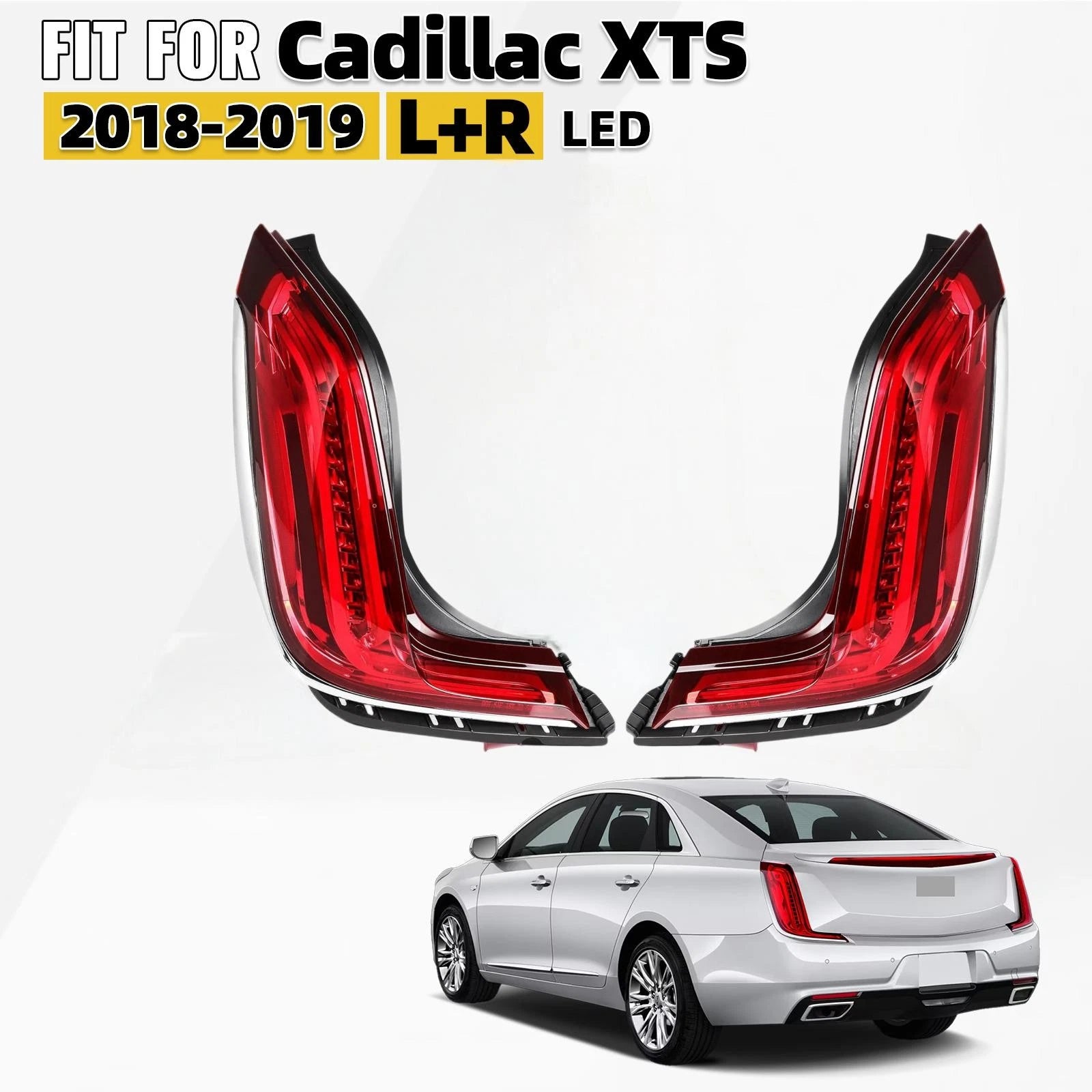 LED Tail Light Brake Lamp Rear Left + Right Pair for Cadillac XTS (2018–2019)