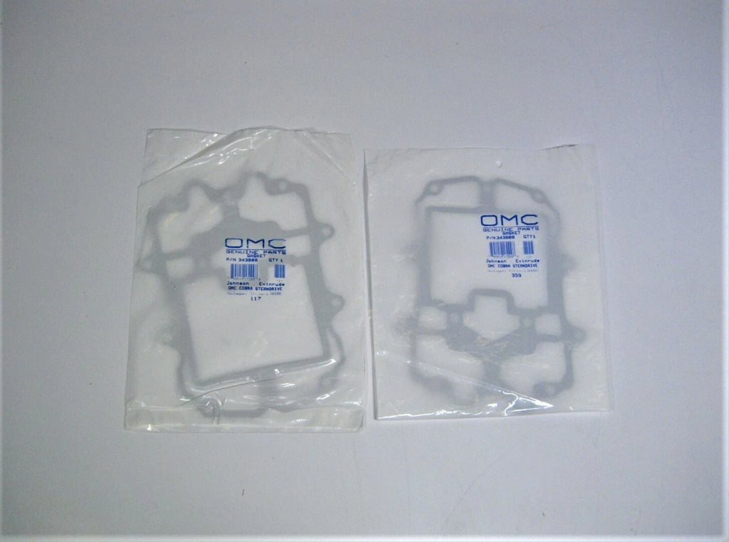 2X OMC 343809 Exhaust Plate to Adapter Gaskets for Evinrude Johnson (N/A)