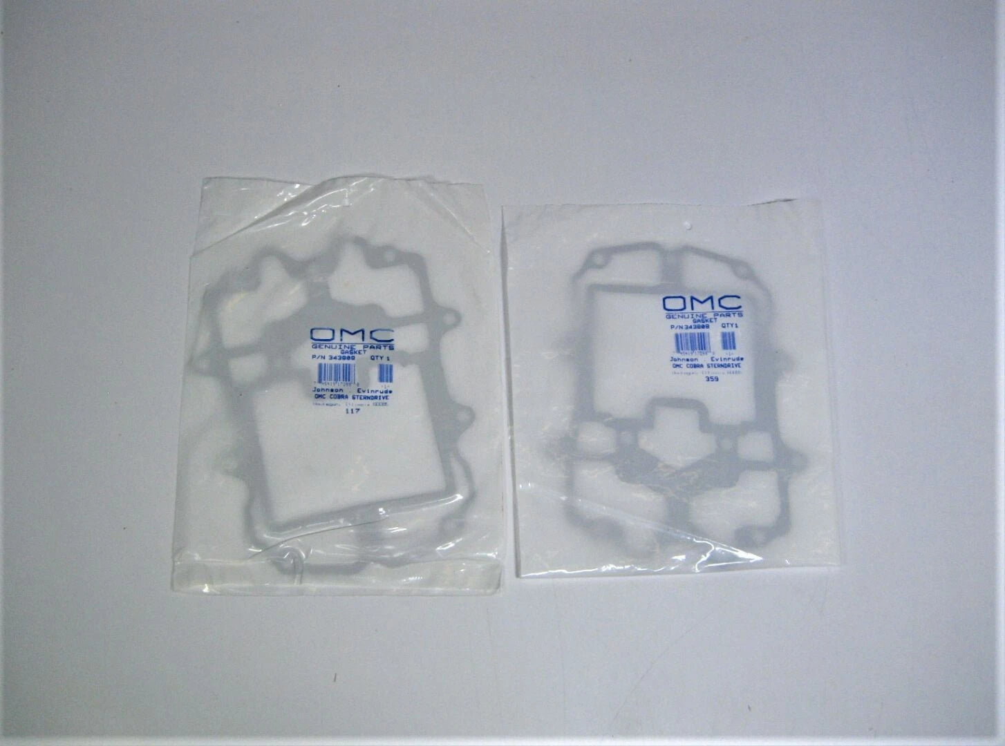 2X OMC 343809 Exhaust Plate to Adapter Gaskets for Evinrude Johnson (N/A)