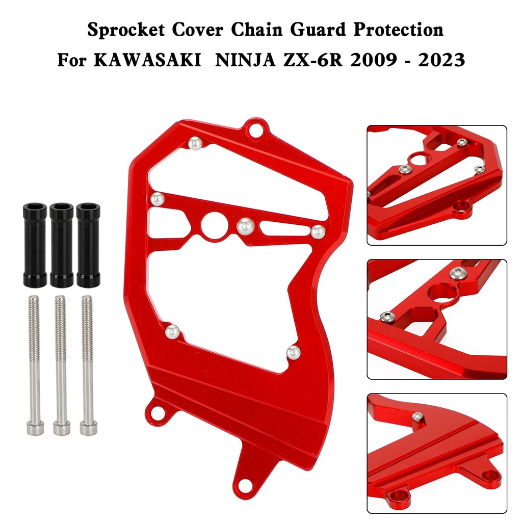 Front Sprocket Cover Chain Guard for Kawasaki Ninja ZX-6R (2009–2023) Red
