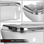Chrome Rear Bumper Ends for Ford F-250 SD (2008–2016) w/ Sensor Holes