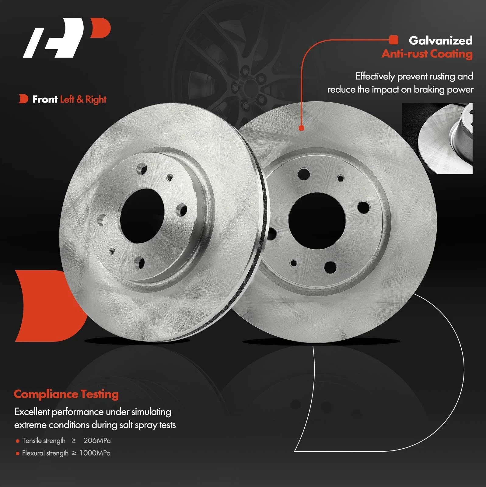 Front Disc Brake Rotors for Ford Focus (2008-2011)