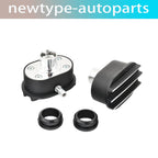 Black Aluminum Finned Oval Valve Cover Air Breather PCV Combo for