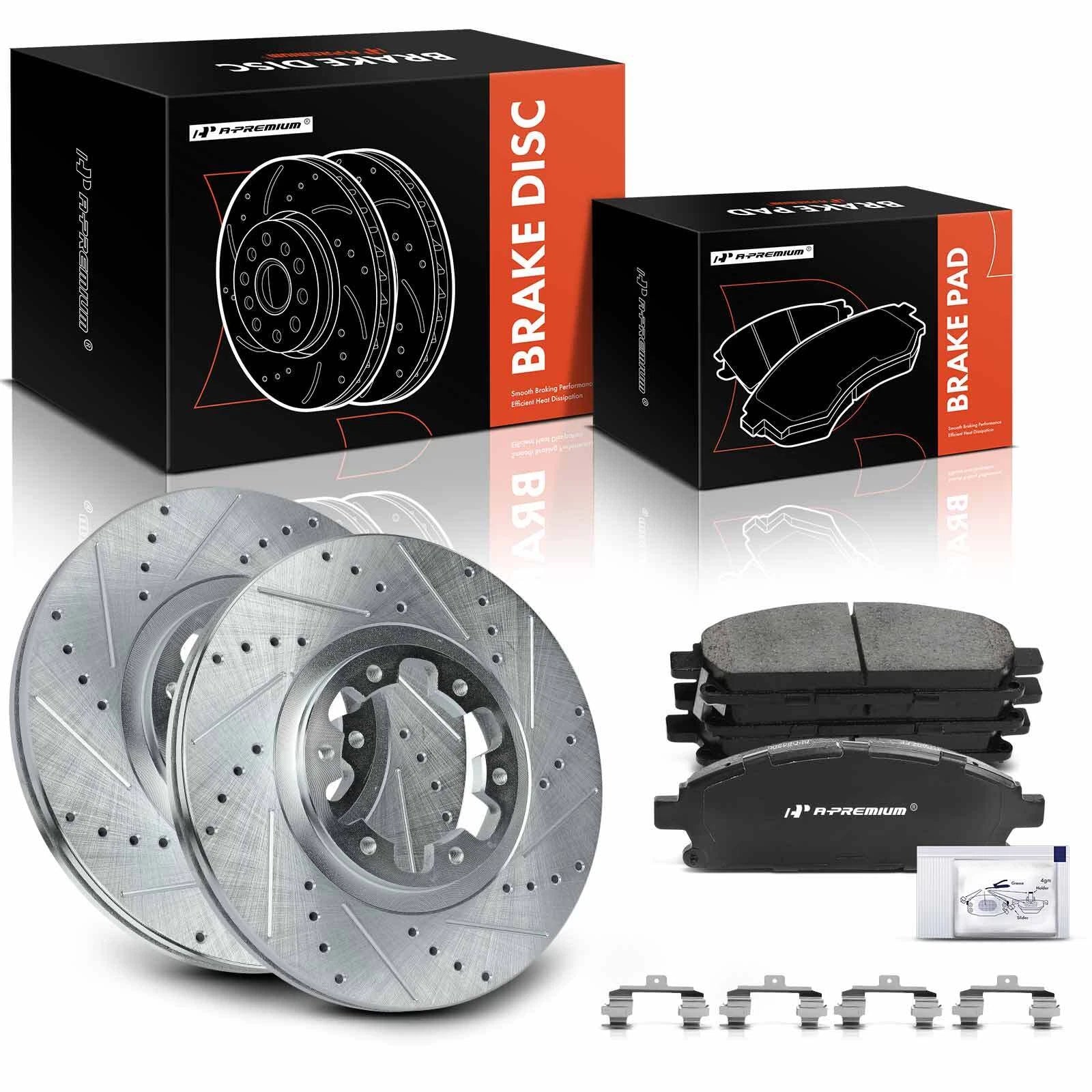 Front Drilled Brake Rotors & Ceramic Pads for Nissan Pathfinder (1998–2004)