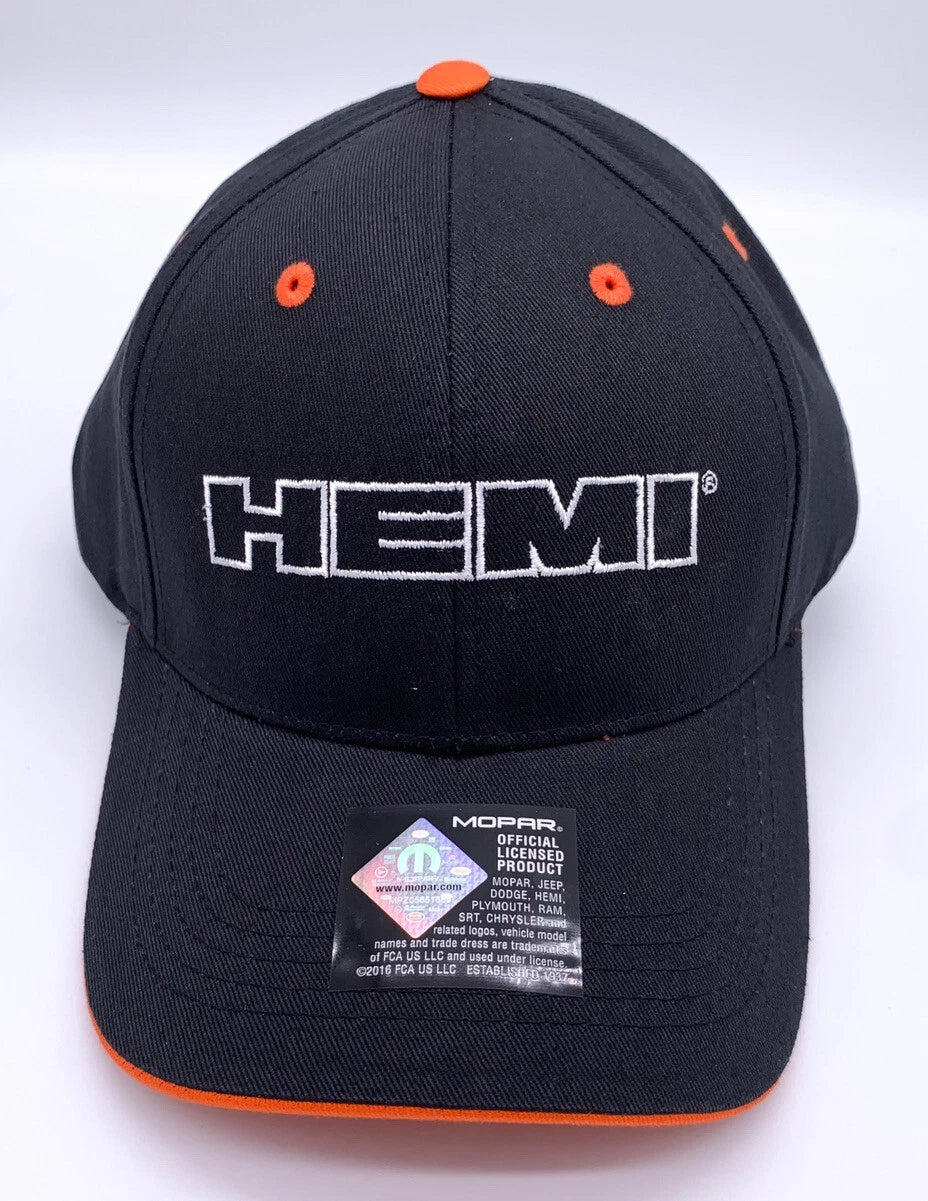 Black Licensed HEMI Script Embroidered Cap Hat for Dodge Charger (2006–2023)