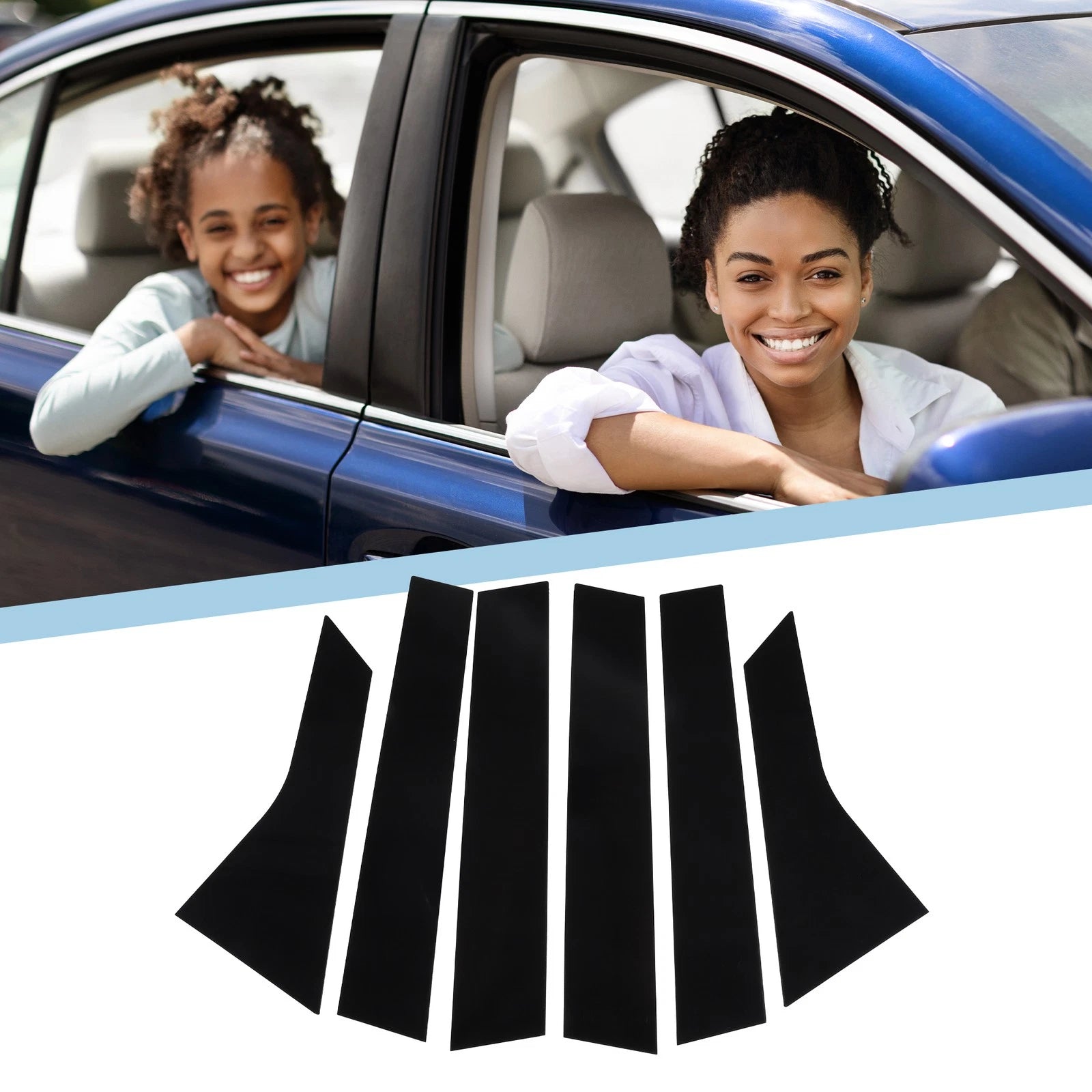 6 Pcs Window Trim Cover for Honda Accord Sedan (2018–2022) Black