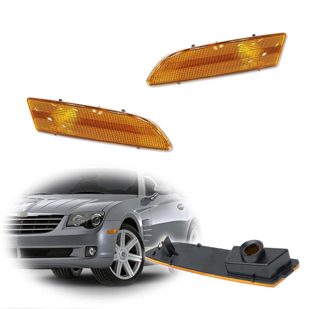 Front Fender Side Marker Light Housings Amber for Chrysler Crossfire (2004–2008)