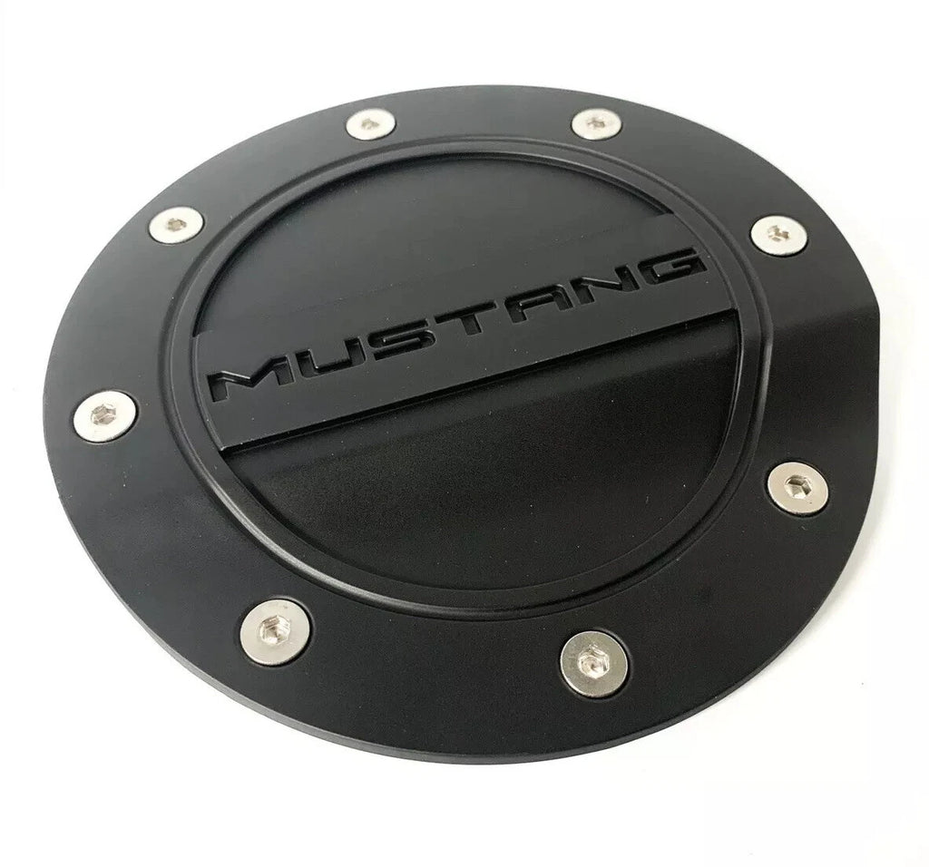 Matte Black Script Emblem Gas Fuel Door for 2015–2020 Ford Mustang