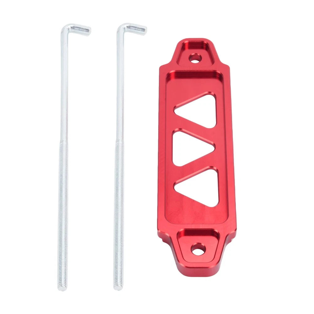 Red JDM Battery Hold Tie Down w/ J-Hooks for Honda Civic EG EK S2000 (1992–2005)