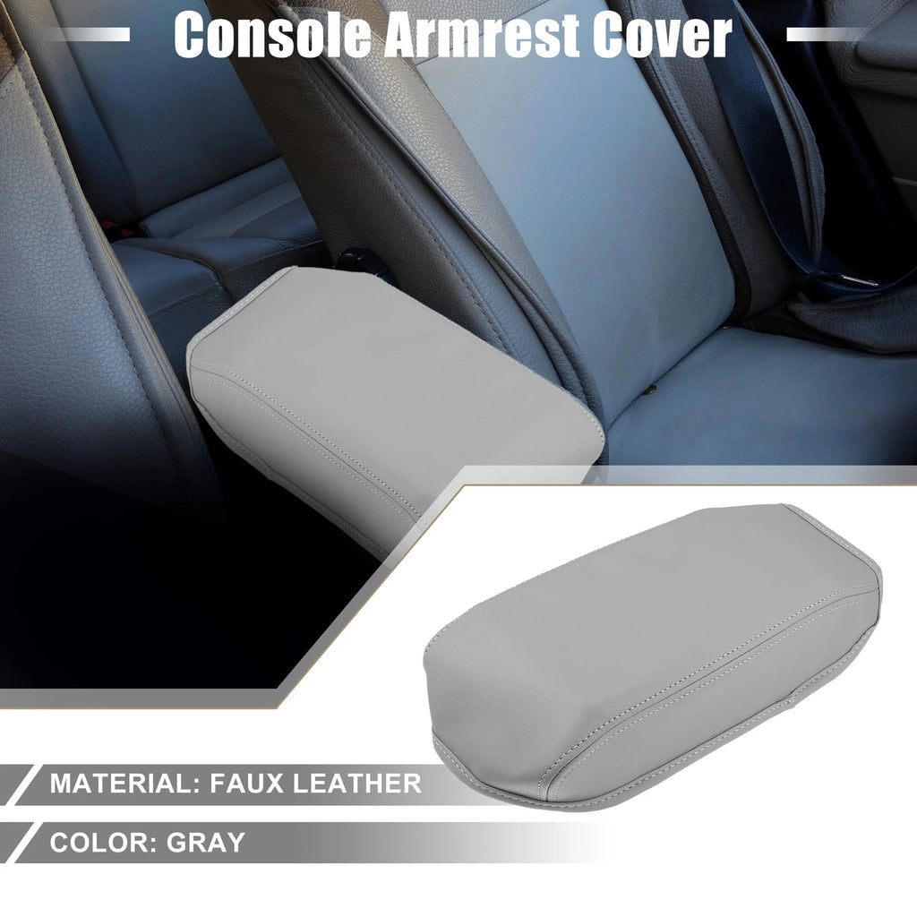 Center Console Armrest Cover for Honda Civic (2012–2015) Faux Leather Gray