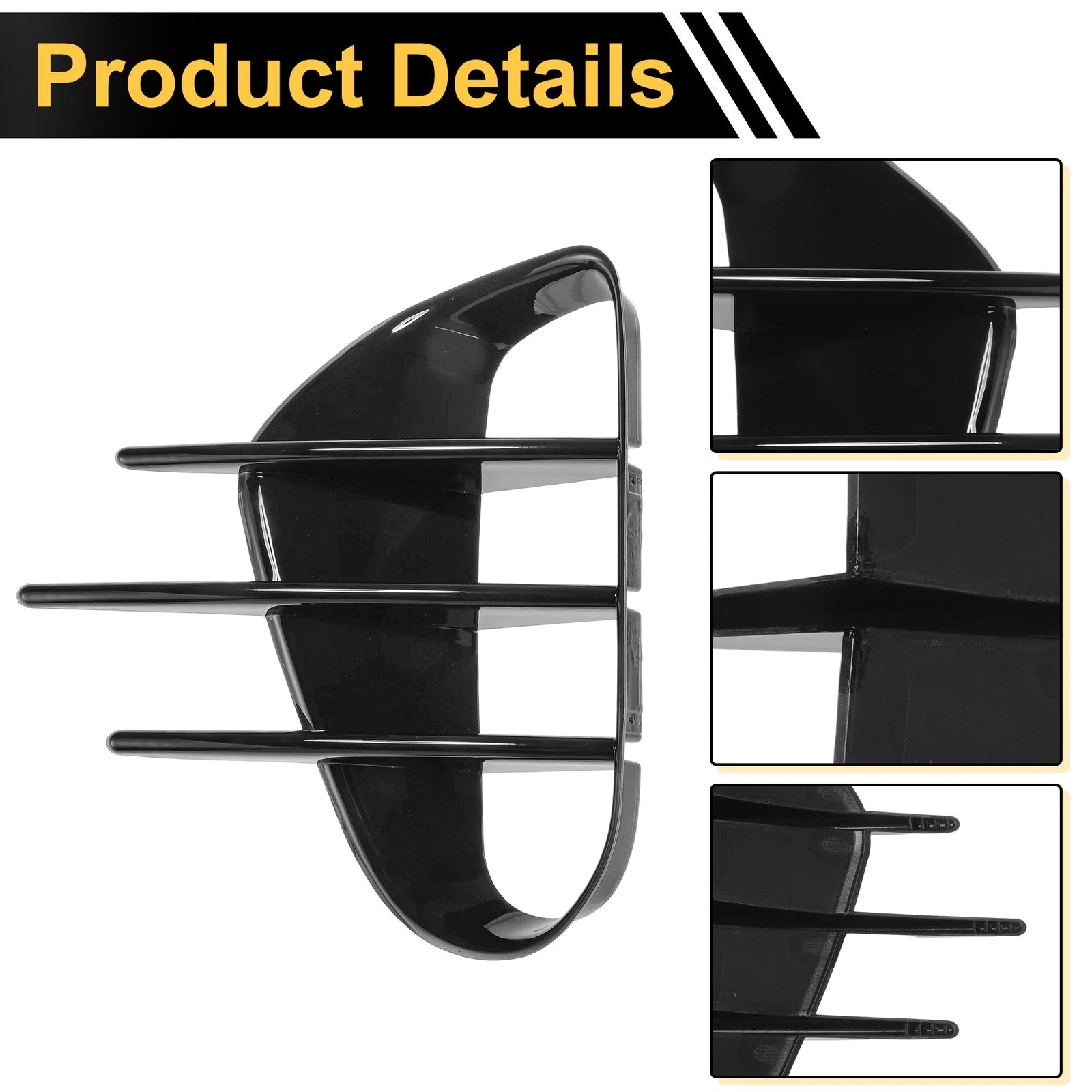 Fog Light Cover Trim Set for Kia Stinger (2018–2023) Glossy Black