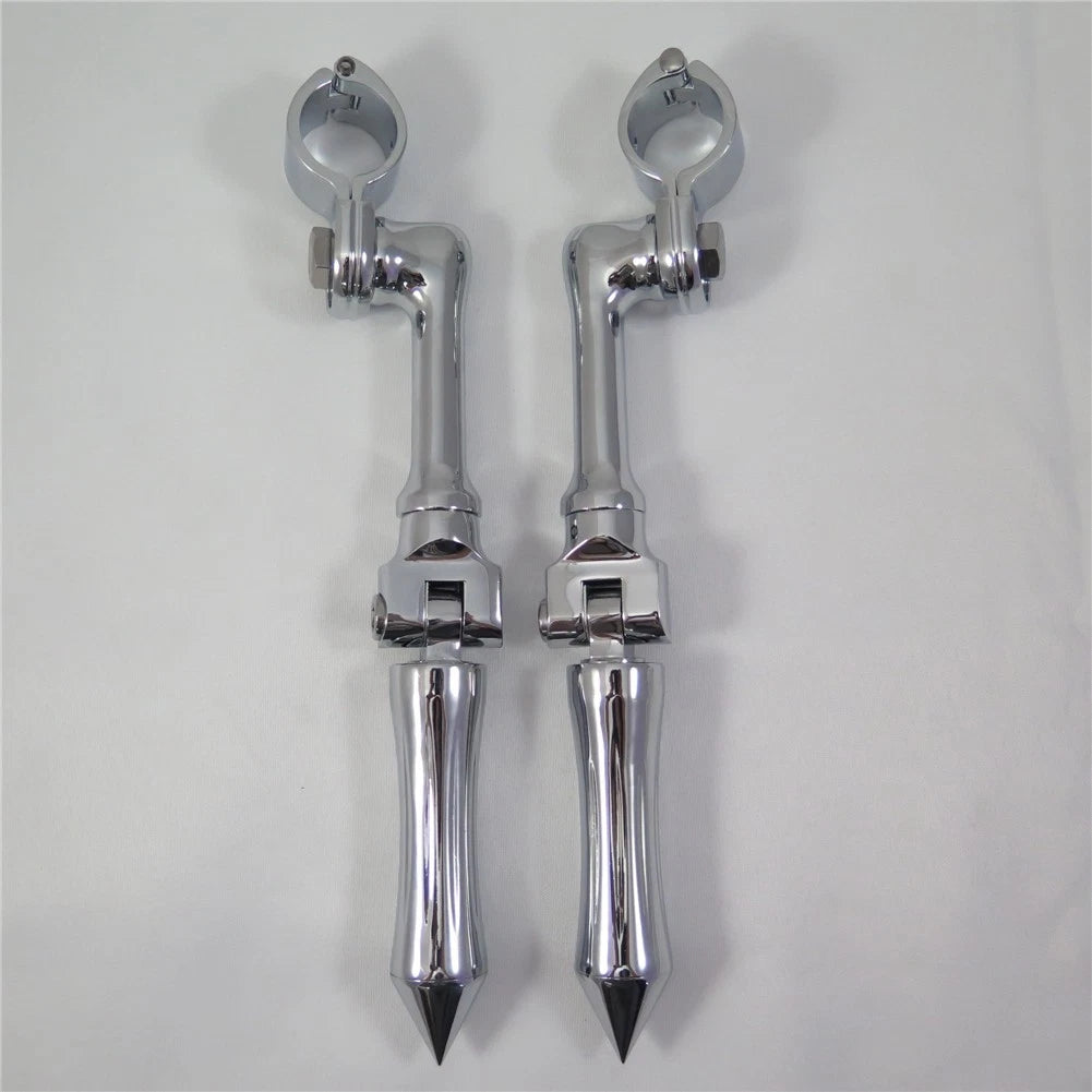 Chrome Stick Foot Peg for Honda Yamaha Suzuki Kawasaki (1.5")